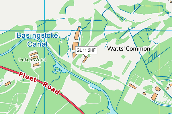 GU11 2HF map - OS VectorMap District (Ordnance Survey)