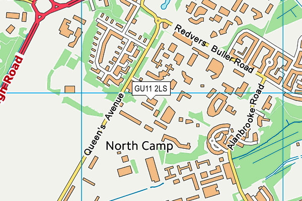 GU11 2LS map - OS VectorMap District (Ordnance Survey) GU11 2LS map - OS VectorMap District (Ordnance Survey)