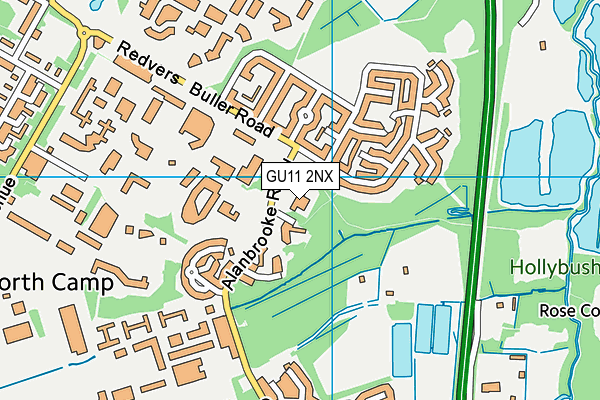 GU11 2NX map - OS VectorMap District (Ordnance Survey) GU11 2NX map - OS VectorMap District (Ordnance Survey)