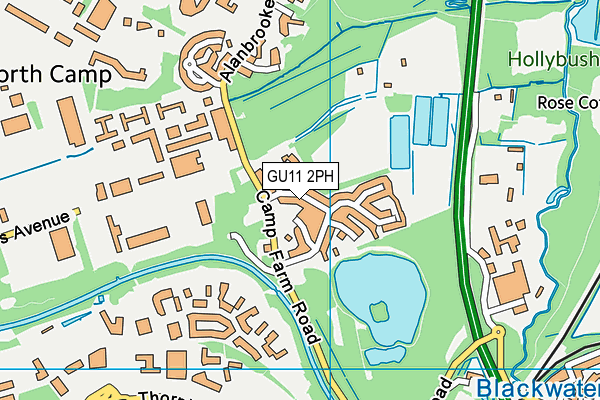 GU11 2PH map - OS VectorMap District (Ordnance Survey) GU11 2PH map - OS VectorMap District (Ordnance Survey)