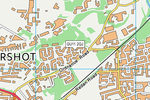 GU11 2QJ map - OS VectorMap District (Ordnance Survey) GU11 2QJ map - OS VectorMap District (Ordnance Survey)