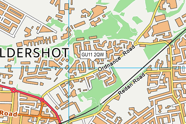 GU11 2QW map - OS VectorMap District (Ordnance Survey) GU11 2QW map - OS VectorMap District (Ordnance Survey)
