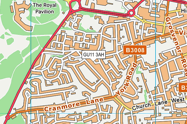 GU11 3AH map - OS VectorMap District (Ordnance Survey) GU11 3AH map - OS VectorMap District (Ordnance Survey)