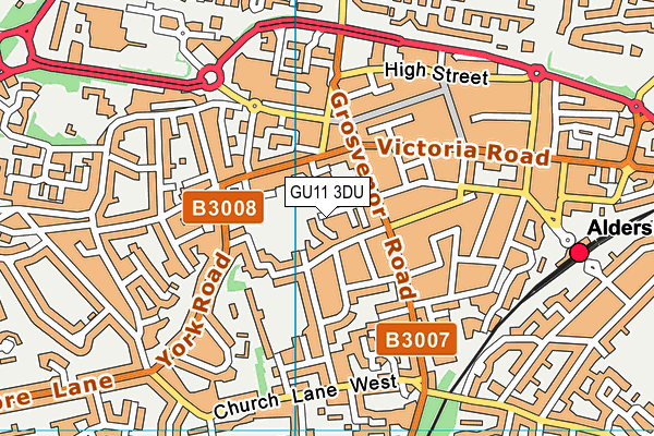 GU11 3DU map - OS VectorMap District (Ordnance Survey) GU11 3DU map - OS VectorMap District (Ordnance Survey)