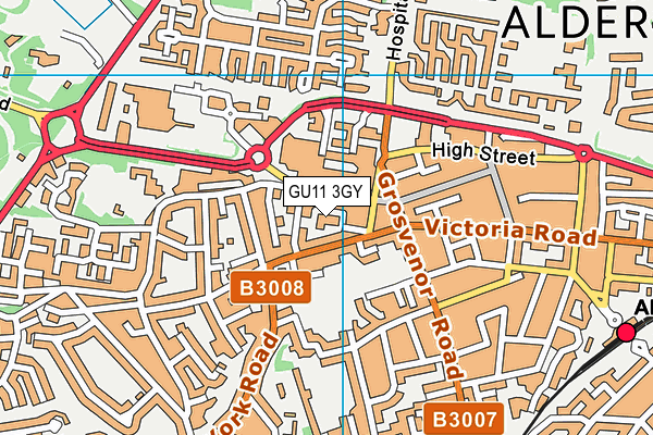 GU11 3GY map - OS VectorMap District (Ordnance Survey) GU11 3GY map - OS VectorMap District (Ordnance Survey)