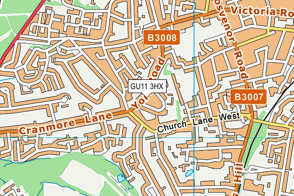GU11 3HX map - OS VectorMap District (Ordnance Survey)