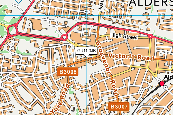GU11 3JB map - OS VectorMap District (Ordnance Survey) GU11 3JB map - OS VectorMap District (Ordnance Survey)