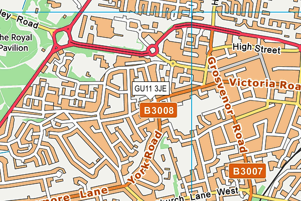 GU11 3JE map - OS VectorMap District (Ordnance Survey) GU11 3JE map - OS VectorMap District (Ordnance Survey)