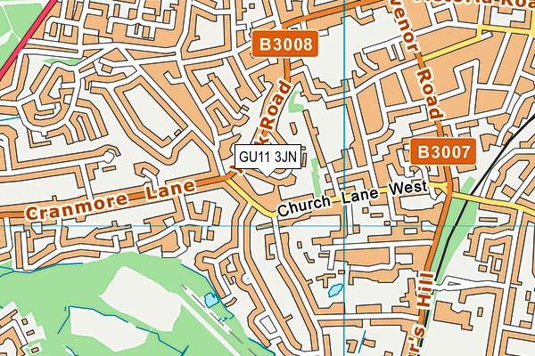 GU11 3JN map - OS VectorMap District (Ordnance Survey) GU11 3JN map - OS VectorMap District (Ordnance Survey)