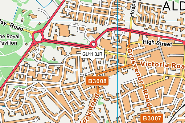 GU11 3JR map - OS VectorMap District (Ordnance Survey) GU11 3JR map - OS VectorMap District (Ordnance Survey)