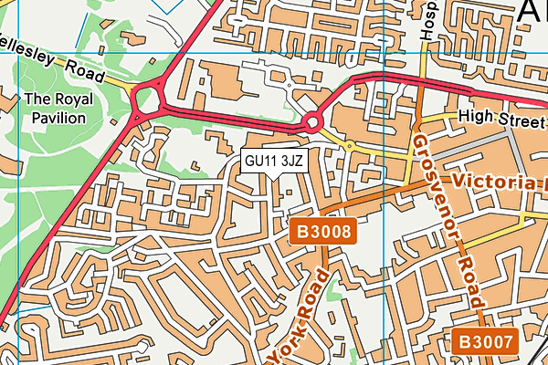 GU11 3JZ map - OS VectorMap District (Ordnance Survey) GU11 3JZ map - OS VectorMap District (Ordnance Survey)