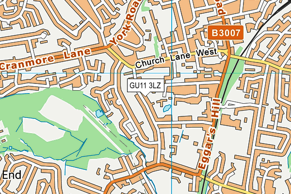 GU11 3LZ map - OS VectorMap District (Ordnance Survey)