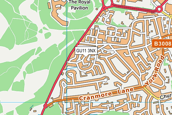 GU11 3NX map - OS VectorMap District (Ordnance Survey) GU11 3NX map - OS VectorMap District (Ordnance Survey)