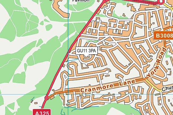 GU11 3PA map - OS VectorMap District (Ordnance Survey) GU11 3PA map - OS VectorMap District (Ordnance Survey)