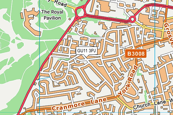 GU11 3PJ map - OS VectorMap District (Ordnance Survey) GU11 3PJ map - OS VectorMap District (Ordnance Survey)