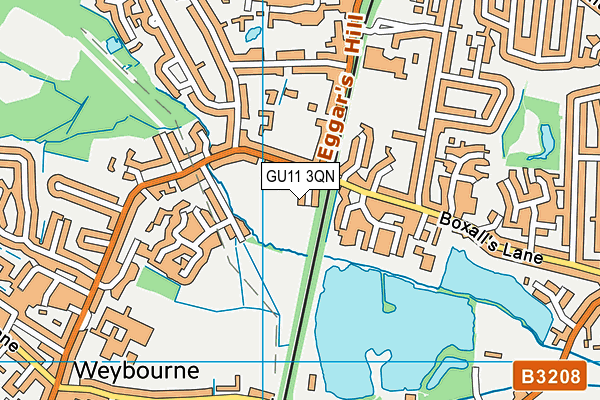 GU11 3QN map - OS VectorMap District (Ordnance Survey) GU11 3QN map - OS VectorMap District (Ordnance Survey)
