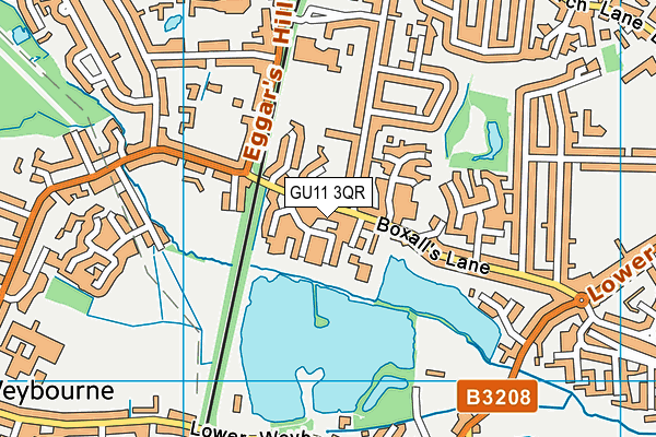 GU11 3QR map - OS VectorMap District (Ordnance Survey) GU11 3QR map - OS VectorMap District (Ordnance Survey)