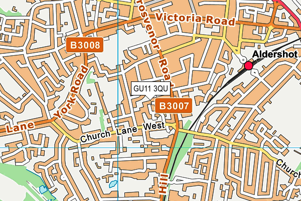 GU11 3QU map - OS VectorMap District (Ordnance Survey) GU11 3QU map - OS VectorMap District (Ordnance Survey)