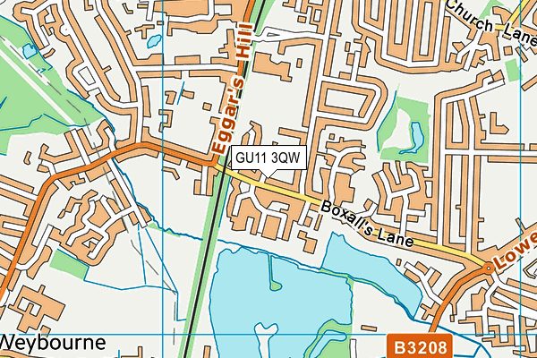 GU11 3QW map - OS VectorMap District (Ordnance Survey) GU11 3QW map - OS VectorMap District (Ordnance Survey)