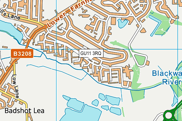 GU11 3RQ map - OS VectorMap District (Ordnance Survey) GU11 3RQ map - OS VectorMap District (Ordnance Survey)