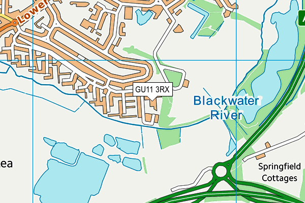 GU11 3RX map - OS VectorMap District (Ordnance Survey) GU11 3RX map - OS VectorMap District (Ordnance Survey)