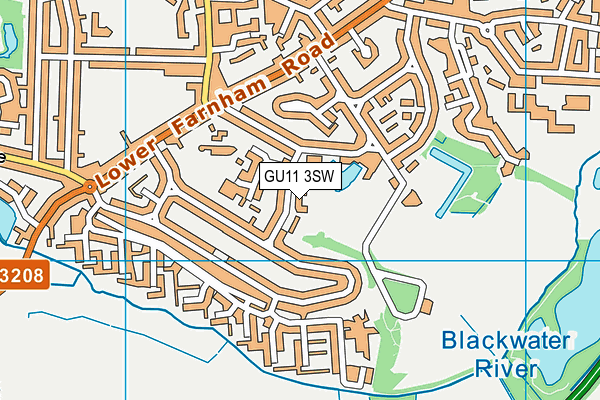 GU11 3SW map - OS VectorMap District (Ordnance Survey) GU11 3SW map - OS VectorMap District (Ordnance Survey)