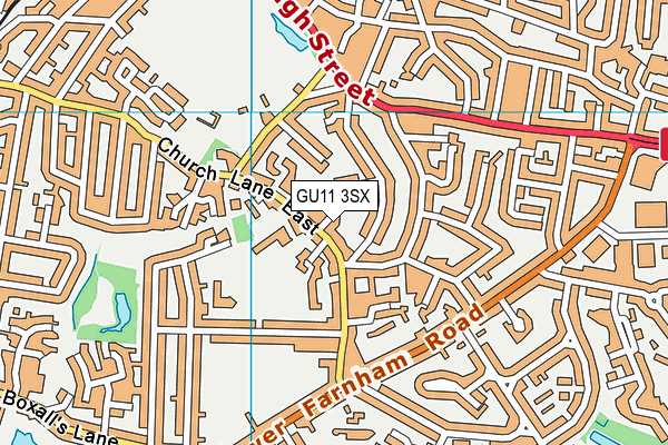 GU11 3SX map - OS VectorMap District (Ordnance Survey) GU11 3SX map - OS VectorMap District (Ordnance Survey)