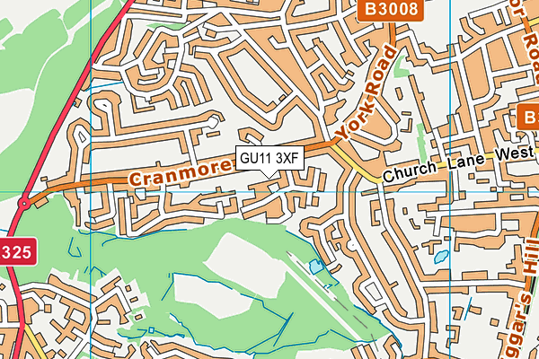 GU11 3XF map - OS VectorMap District (Ordnance Survey) GU11 3XF map - OS VectorMap District (Ordnance Survey)