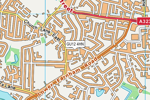 GU12 4HN map - OS VectorMap District (Ordnance Survey) GU12 4HN map - OS VectorMap District (Ordnance Survey)