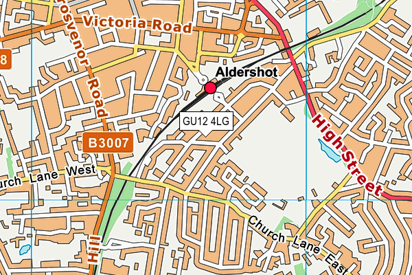 GU12 4LG map - OS VectorMap District (Ordnance Survey)