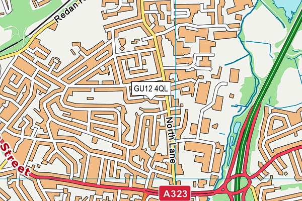 GU12 4QL map - OS VectorMap District (Ordnance Survey) GU12 4QL map - OS VectorMap District (Ordnance Survey)