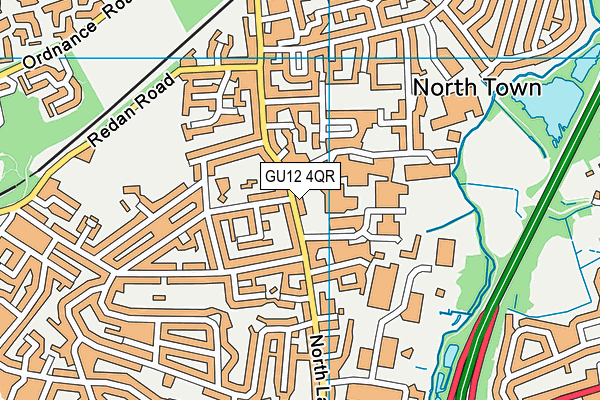 GU12 4QR map - OS VectorMap District (Ordnance Survey) GU12 4QR map - OS VectorMap District (Ordnance Survey)