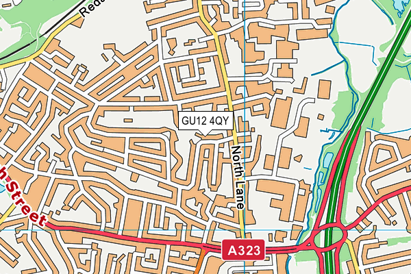 GU12 4QY map - OS VectorMap District (Ordnance Survey) GU12 4QY map - OS VectorMap District (Ordnance Survey)