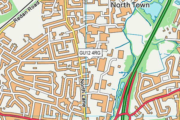 GU12 4RG map - OS VectorMap District (Ordnance Survey) GU12 4RG map - OS VectorMap District (Ordnance Survey)