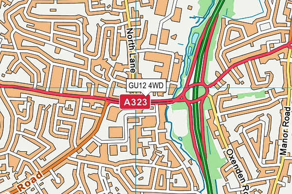 GU12 4WD map - OS VectorMap District (Ordnance Survey) GU12 4WD map - OS VectorMap District (Ordnance Survey)