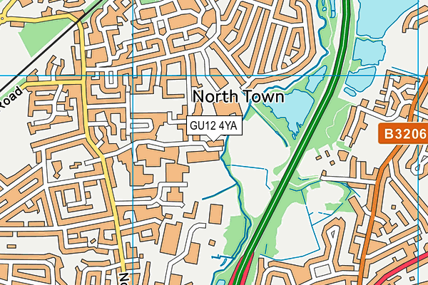GU12 4YA map - OS VectorMap District (Ordnance Survey) GU12 4YA map - OS VectorMap District (Ordnance Survey)
