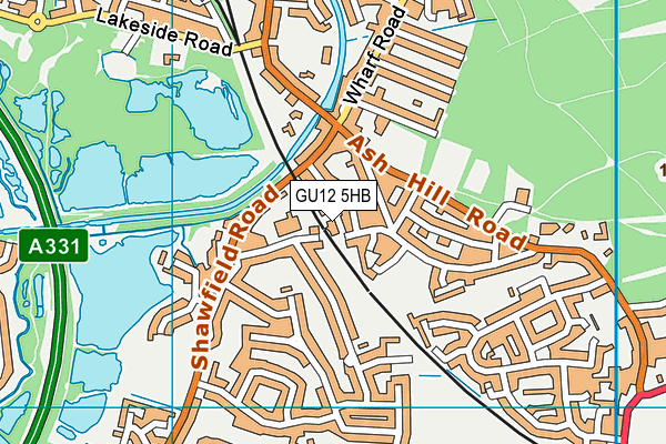 GU12 5HB map - OS VectorMap District (Ordnance Survey) GU12 5HB map - OS VectorMap District (Ordnance Survey)