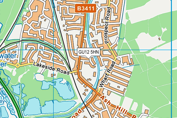 GU12 5HN map - OS VectorMap District (Ordnance Survey)
