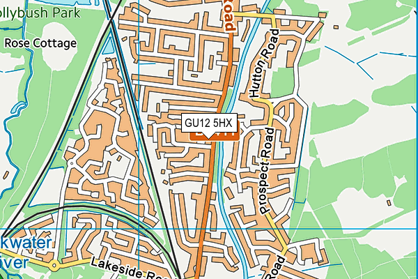 GU12 5HX map - OS VectorMap District (Ordnance Survey) GU12 5HX map - OS VectorMap District (Ordnance Survey)