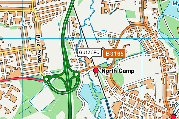 GU12 5PQ map - OS VectorMap District (Ordnance Survey) GU12 5PQ map - OS VectorMap District (Ordnance Survey)