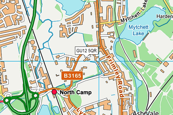 GU12 5QR map - OS VectorMap District (Ordnance Survey) GU12 5QR map - OS VectorMap District (Ordnance Survey)