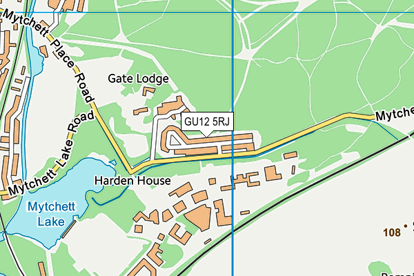 GU12 5RJ map - OS VectorMap District (Ordnance Survey) GU12 5RJ map - OS VectorMap District (Ordnance Survey)