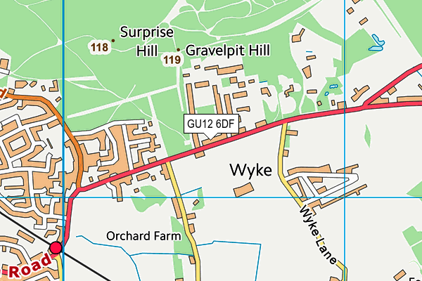 GU12 6DF map - OS VectorMap District (Ordnance Survey) GU12 6DF map - OS VectorMap District (Ordnance Survey)