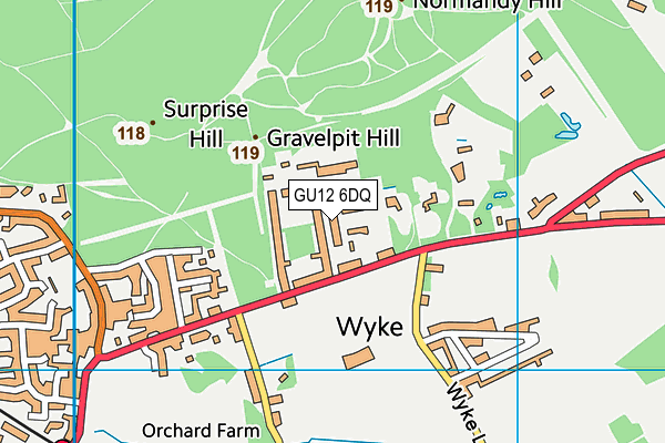 GU12 6DQ map - OS VectorMap District (Ordnance Survey)