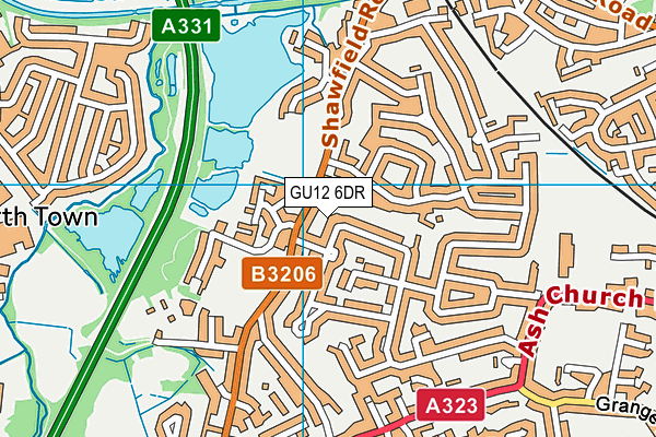 GU12 6DR map - OS VectorMap District (Ordnance Survey) GU12 6DR map - OS VectorMap District (Ordnance Survey)