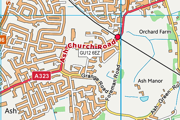 GU12 6EZ map - OS VectorMap District (Ordnance Survey) GU12 6EZ map - OS VectorMap District (Ordnance Survey)