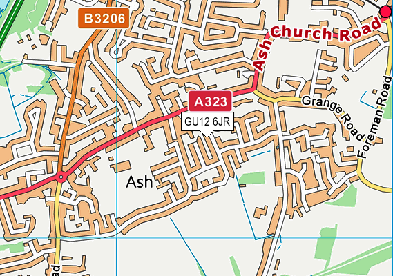 GU12 6JR map - OS VectorMap District (Ordnance Survey) GU12 6JR map - OS VectorMap District (Ordnance Survey)
