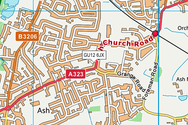 GU12 6JX map - OS VectorMap District (Ordnance Survey) GU12 6JX map - OS VectorMap District (Ordnance Survey)