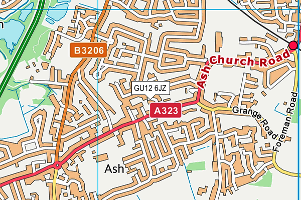 GU12 6JZ map - OS VectorMap District (Ordnance Survey) GU12 6JZ map - OS VectorMap District (Ordnance Survey)