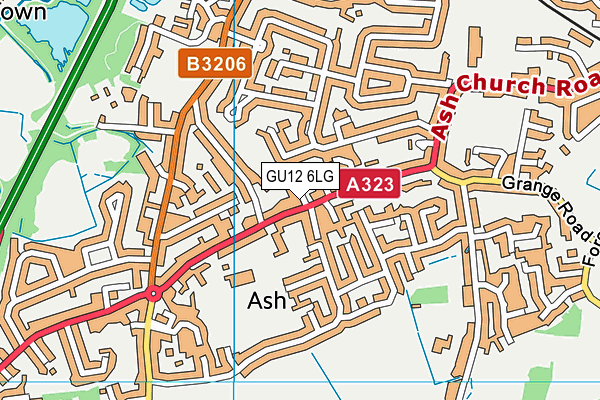GU12 6LG map - OS VectorMap District (Ordnance Survey) GU12 6LG map - OS VectorMap District (Ordnance Survey)